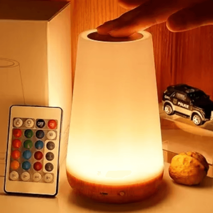 USB Rechargeable RGB Touch Lamp – 13 Color Changing Bedside Night Light with Dimmable Control