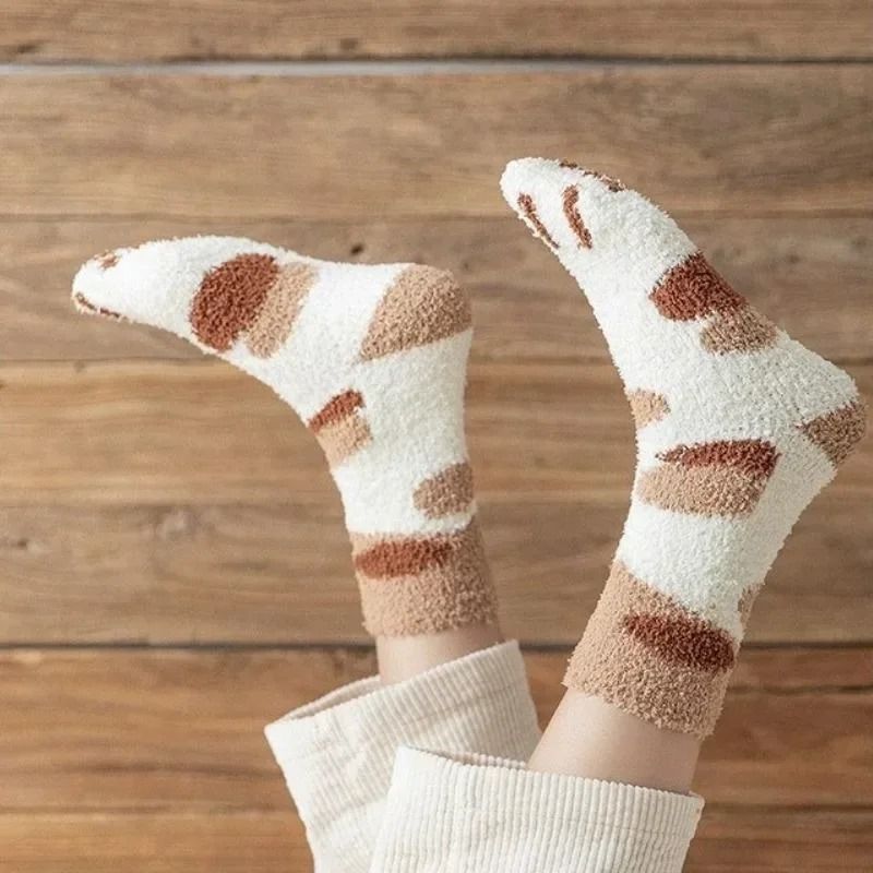 Womens Fuzzy Winter Socks Soft Cozy Microfiber House and Sleeping Socks