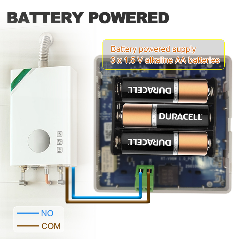 Smart WiFi Thermostat, Zigbee Wireless Temperature Controller, Battery Powered for Water and Gas Boilers