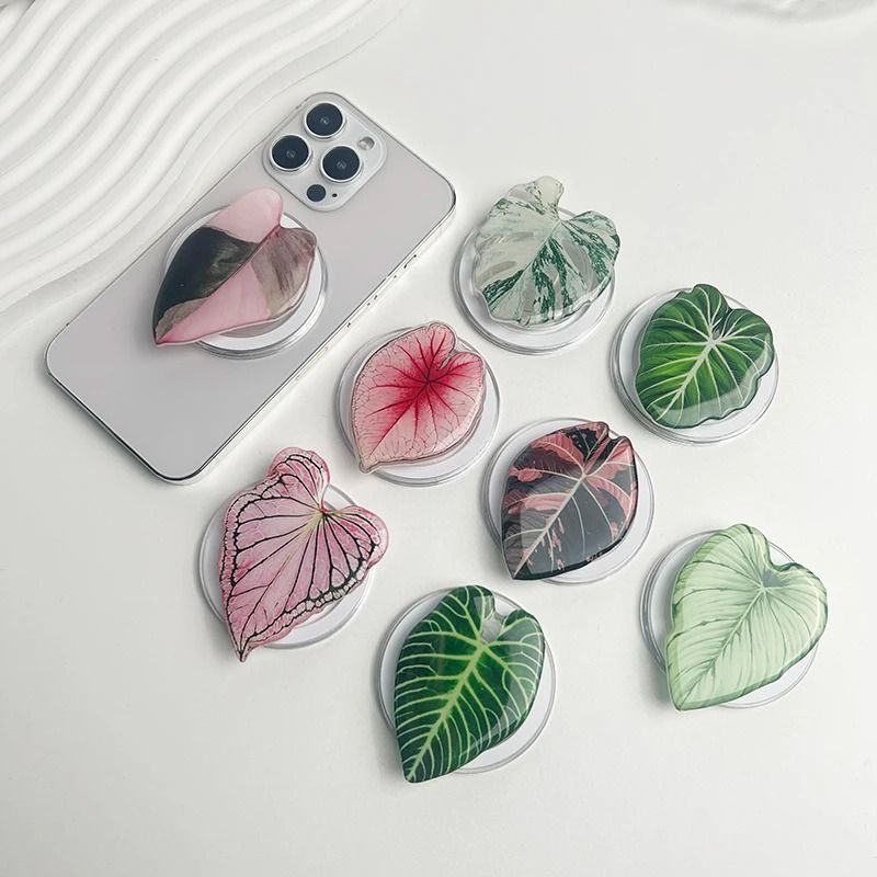 Tropical Leaf Magnetic Phone Grip Holder for MagSafe iPhone & Samsung Fashion Decoration