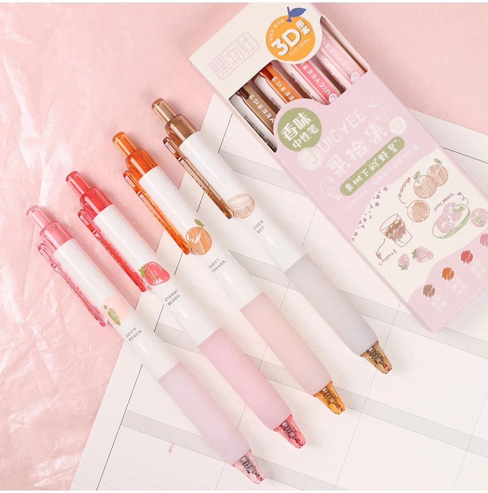 Fruit Scented 3D Gel Pens 0.5mm Smooth Writing Set