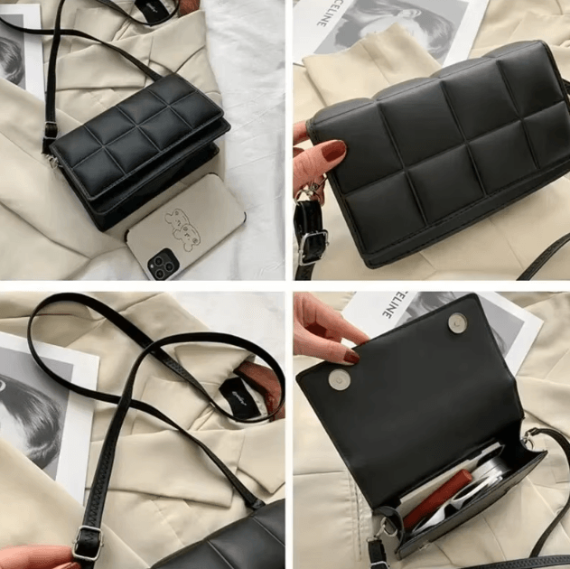 Luxury PU Leather Women Shoulder Bag Small Designer Crossbody with Classic Handle