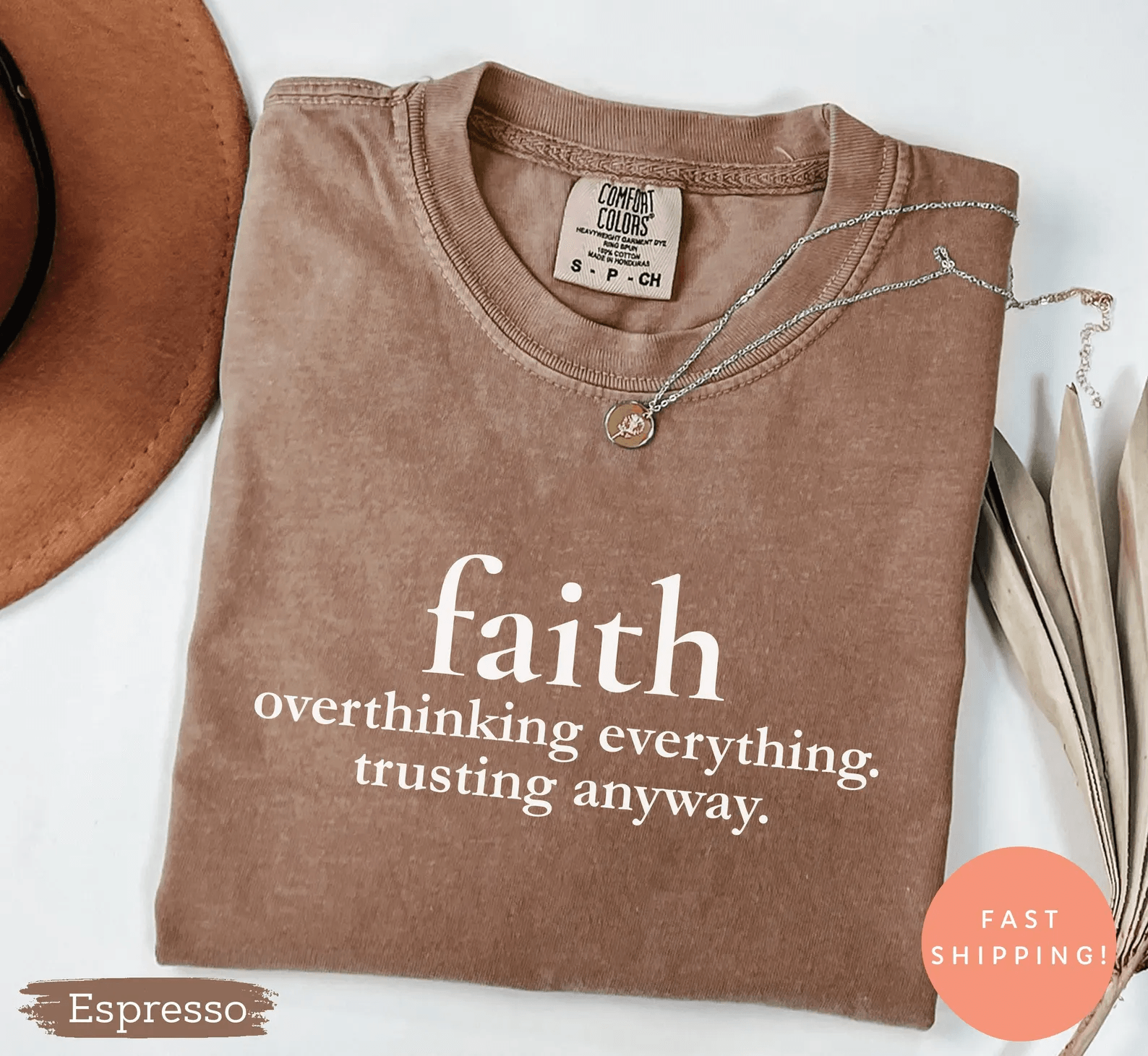 Faith Christian Shirt Comfort Colors Minimalist Inspirational Bible Verse Tee