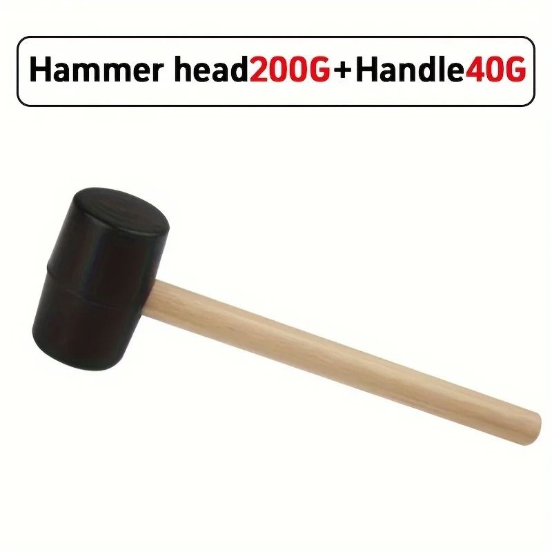 Rubber Mallet Hammer with Wooden Handle for Camping and DIY Tasks