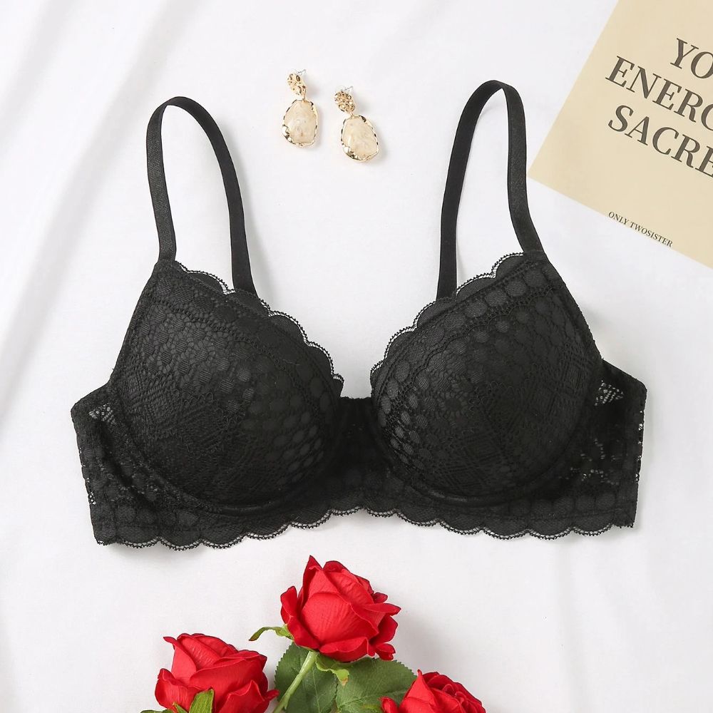 Elegant Lace Push Up Bra Underwire Breathable Lingerie B C D Cup