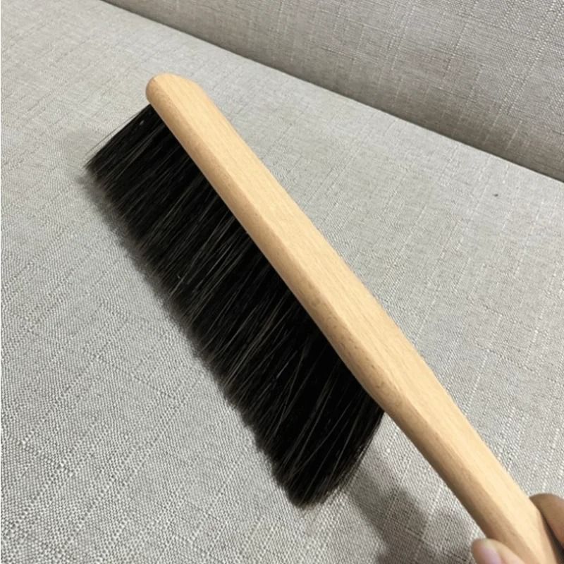 Natural Wood Bristles Brush Anti Static Desktop Bar Grinder Coffee Powder Cleaning Brush