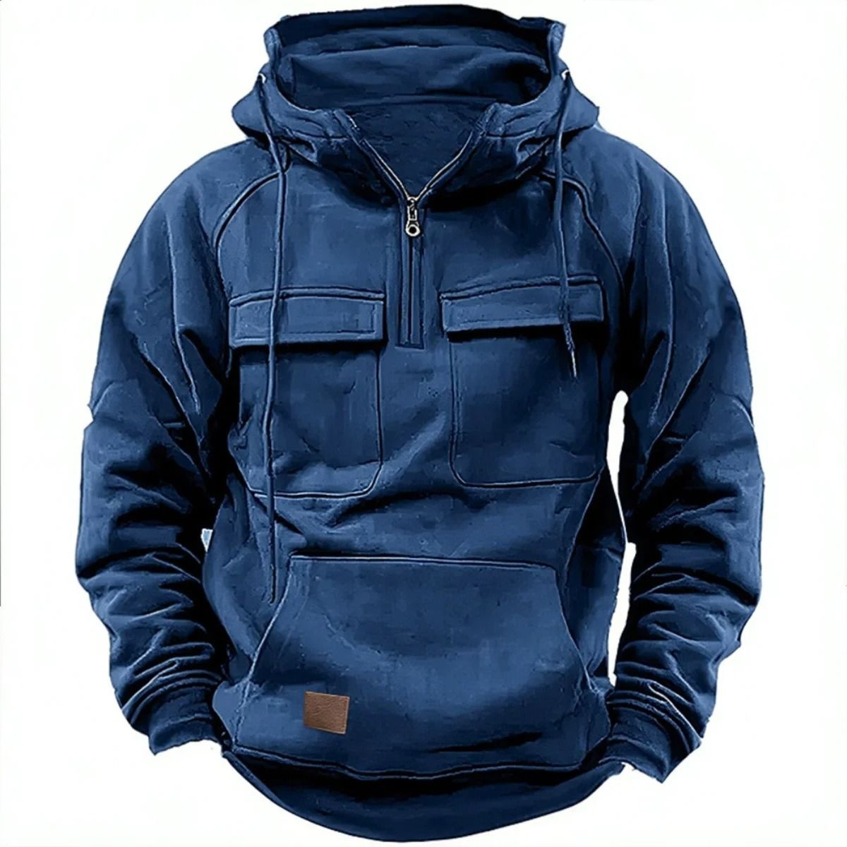 Autumn Winter Mens Casual Hoodie with Multi Pocket Design