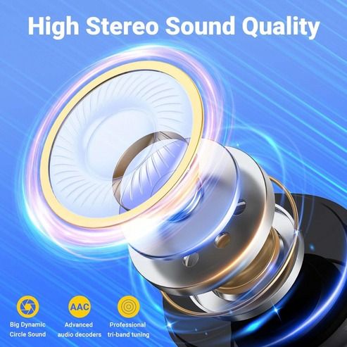 TWS Bluetooth Earbuds, Noise Cancelling, Waterproof Headset for Trucker, Wireless & Comfortable Design
