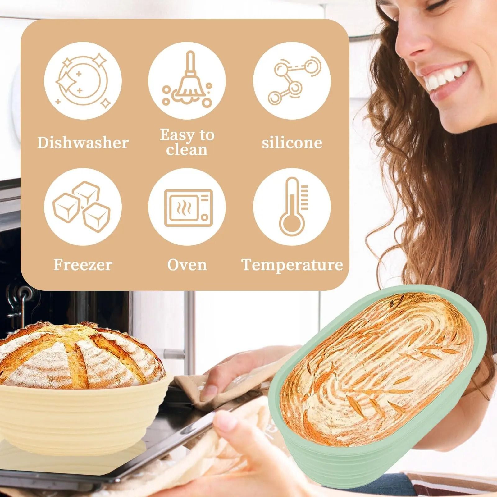 Foldable Silicone Sourdough Bread Proofing Basket