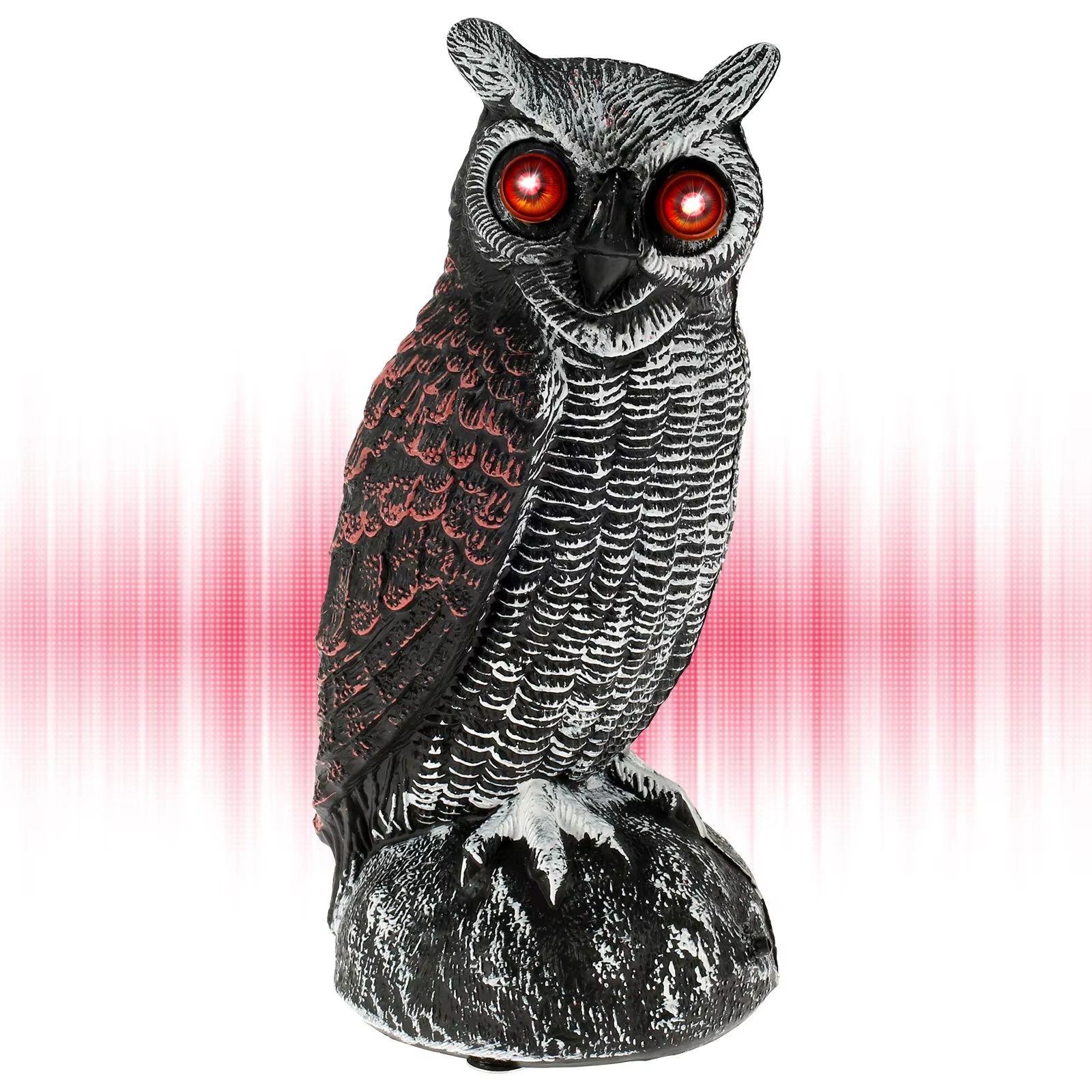 Solar Owl Bird Deterrent with Sound and Light Waterproof Garden Scarecrow