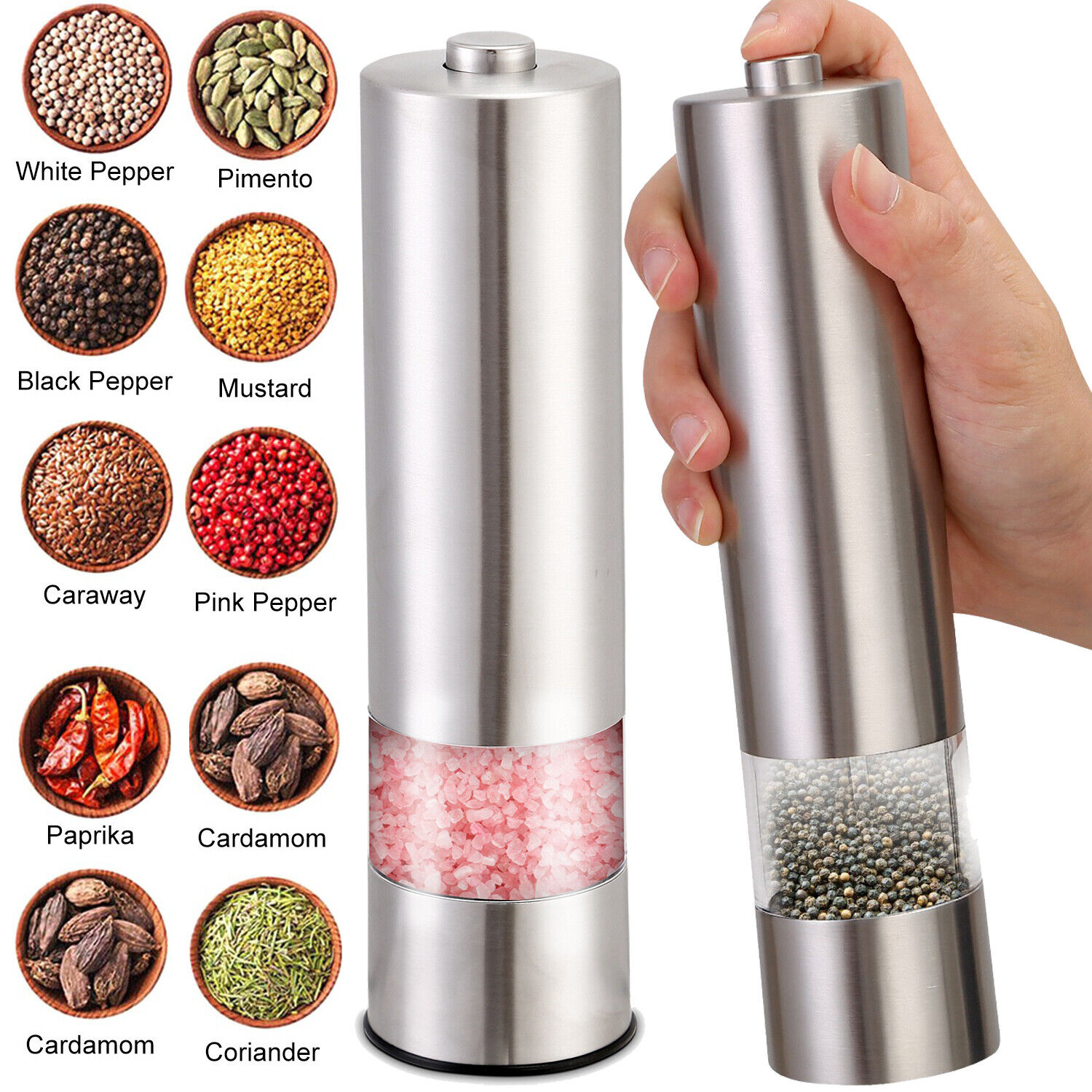 Rechargeable Electric Salt and Pepper Set