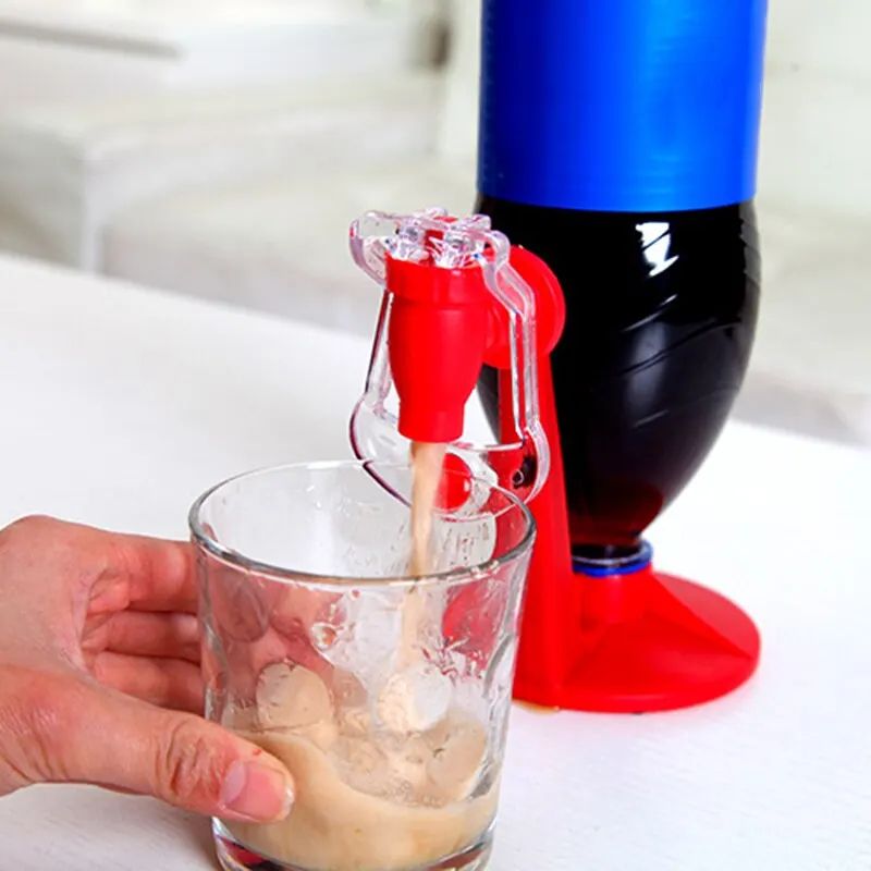 Portable Manual Pressurized Soda Dispenser Upside Down Cola Bottle Drink Machine Creative Carbonated Beverage Pourer