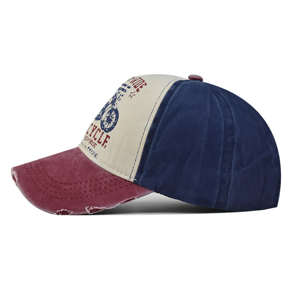 FS Distressed Red Blue Trucker Cap, Summer Streetwear Hip Hop Baseball Hat for Men & Women