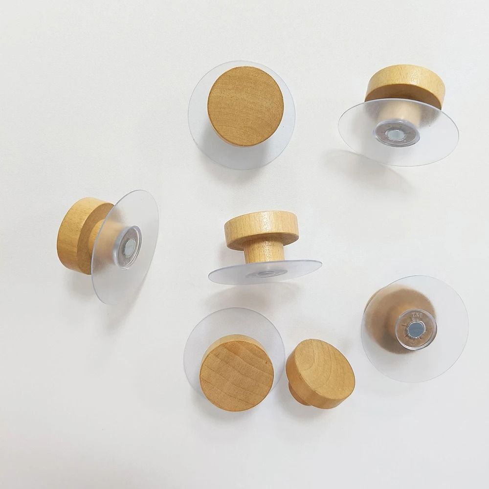 Wooden Sticky Hat Hooks Adhesive Wall Hanger Pegs for Door Closet and Bathroom