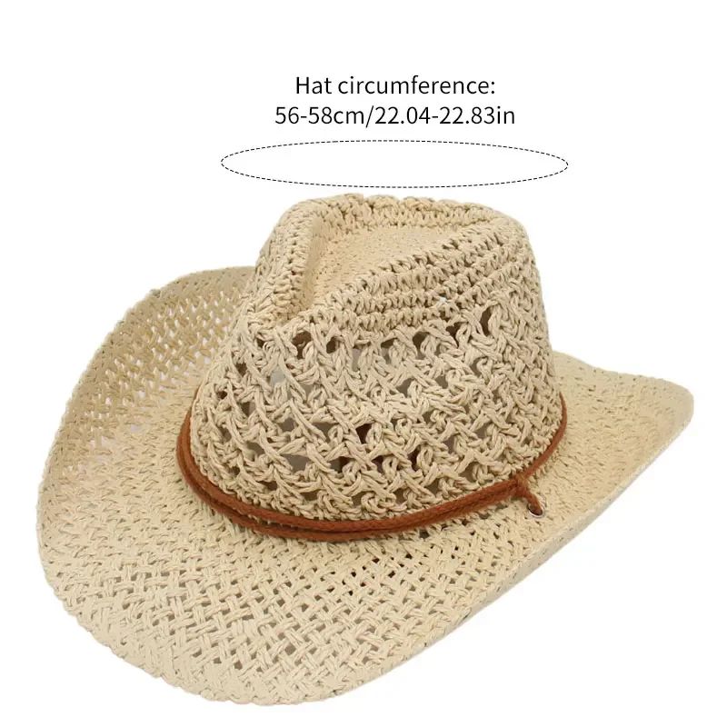 Women Straw Western Cowboy Sun Hat
