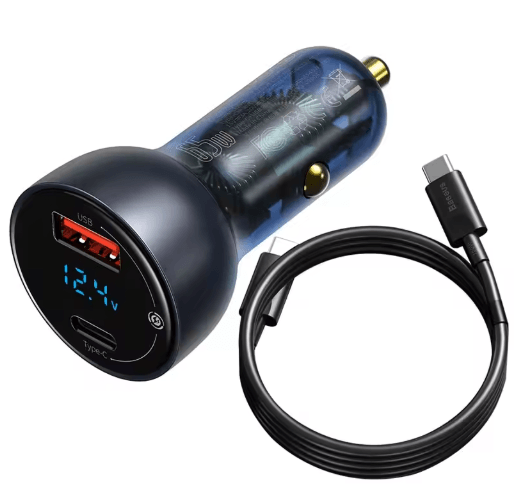Baseus 65W PPS USB C PD Car Charger Dual Port Fast Charger for Laptop & iPhone