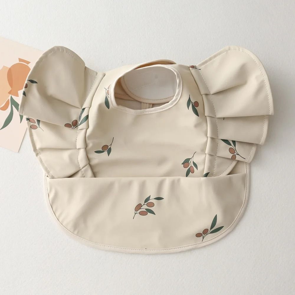 Soft Waterproof Baby Feeding Bib with Front Pocket