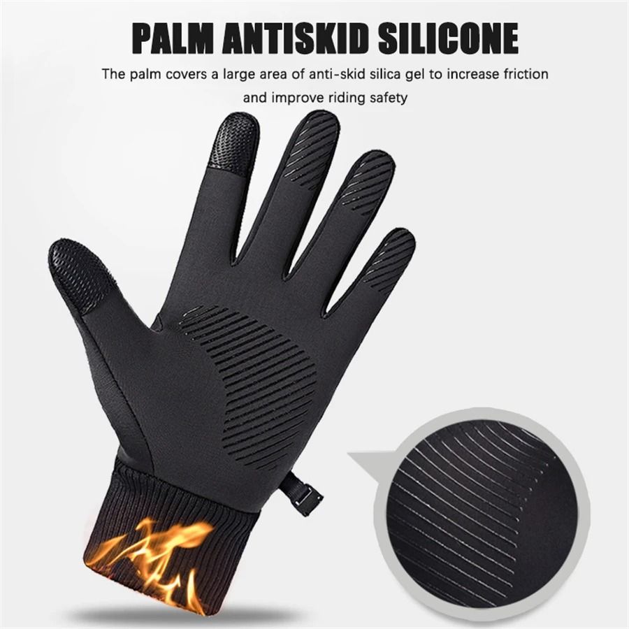 Black Winter Warm Full-Finger Touch Screen Gloves