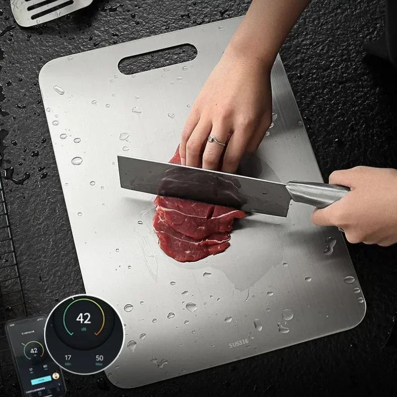 Stainless Steel Cutting Board Antibacterial Kitchen Prep Board