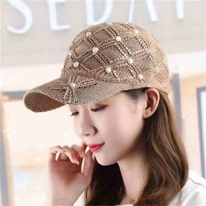 Womens Straw Baseball Cap – UV Protection Adjustable Summer Beach Sun Hat