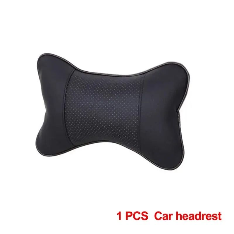 Universal Car Neck Pillow Headrest PU Leather Car Seat Neck Support Cushion