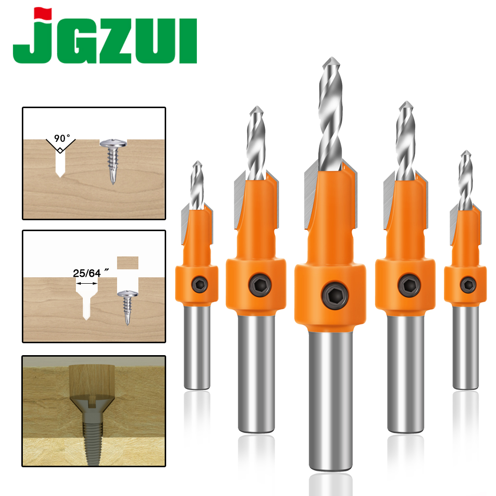 Shank HSS Woodworking Milling Cutter, Ceramic Finish CNC Carbide Tip, Teflon Coated Anti Kickback Drill Bit for Counter