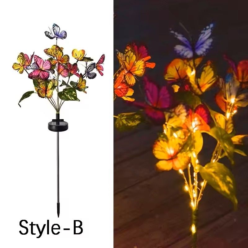 Solar LED Butterfly Flower Light