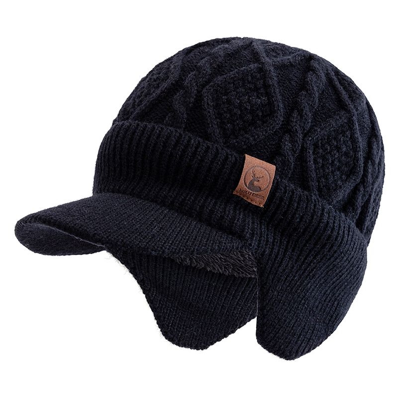 Ski Beanie with Ear Covers for All-Day Warmth, Plush Lined Knit Hat for Snow Weather