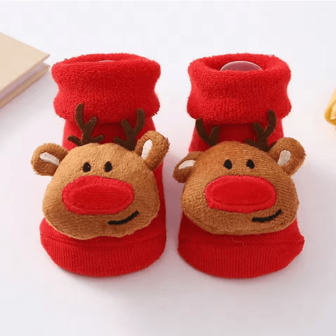 CozySnow Christmas Baby Socks Warm Knitted Snowman and Deer Mid Socks