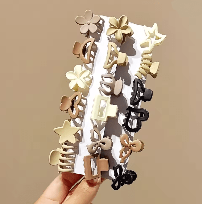 Beige Mini Hair Clip Set