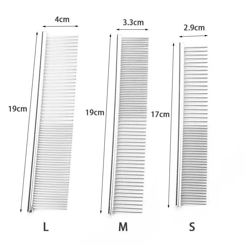 Stainless Steel Pet Grooming Comb: Remove Pet Hair Easily