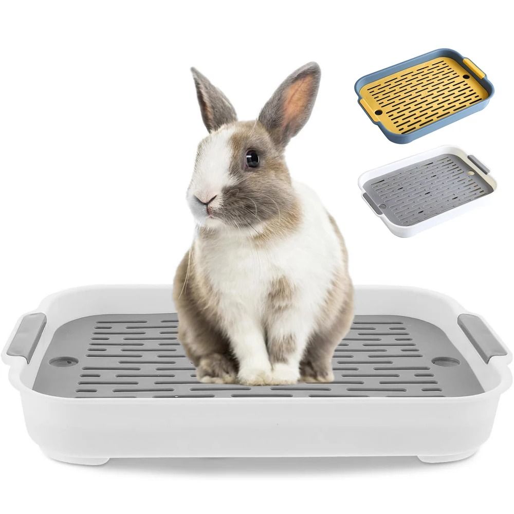 Rabbit Litter Box Small Pet Corner Toilet Tray for Hamsters Guinea Pigs Ferrets and Small Animals