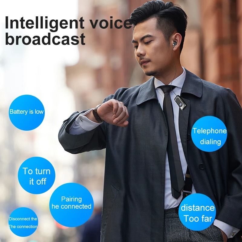 Wireless Business Earphones with LED Display and Noise Cancellation