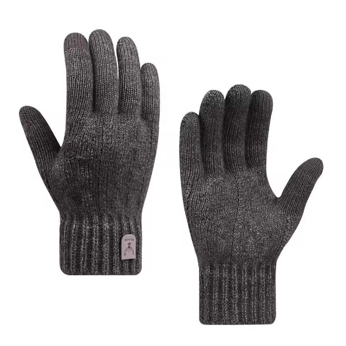 Mens Touchscreen Winter Gloves – Thickened Wool Knitted Cold-Proof Plus Velvet Gloves