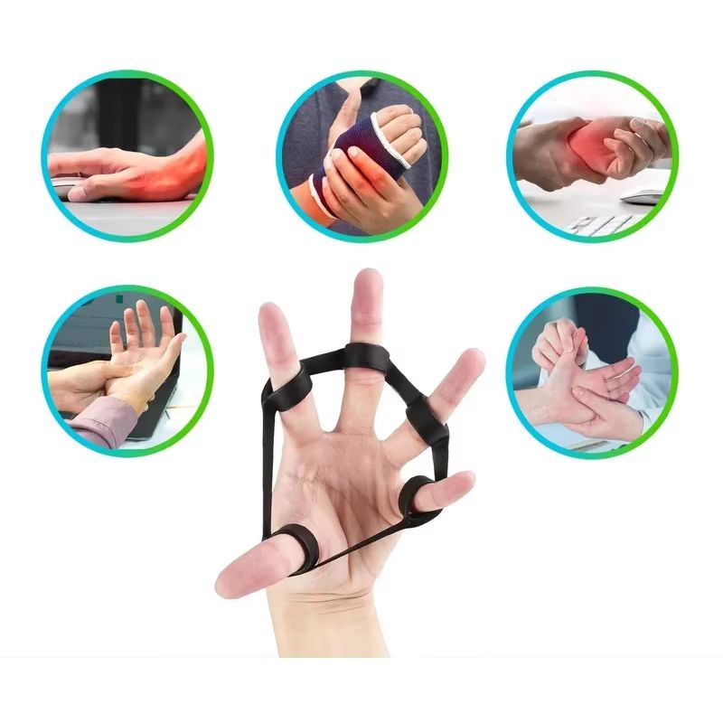 Silicone Hand Gripper and Finger Expander Resistance Bands for Grip and Wrist Strength