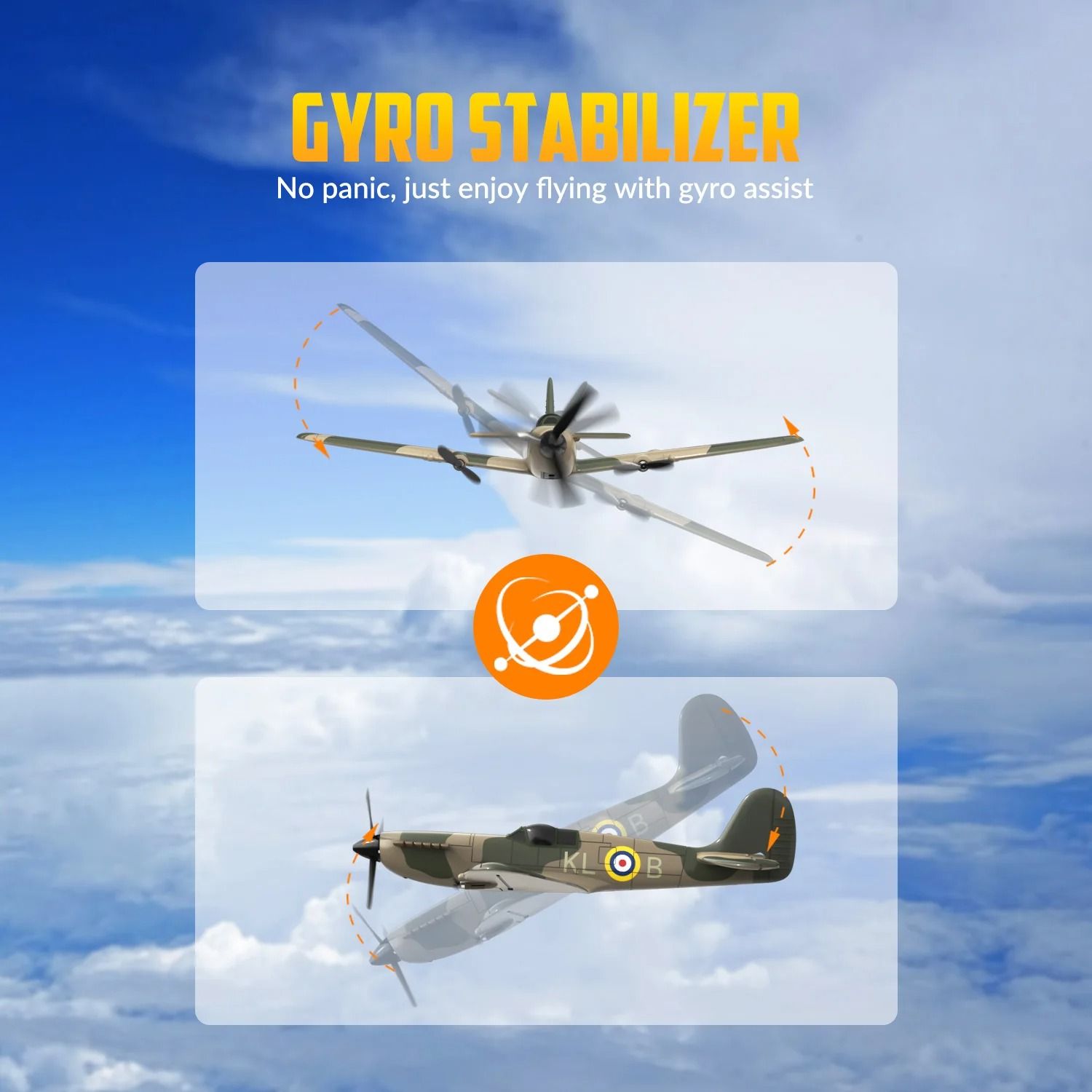 2.4G 3 Channel RC Airplane with Gyro Stabilizer and Foam Fixed Wing