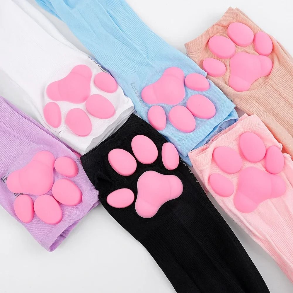 3D Cat Paw Sleeve Sun Protection Arm Cover Spandex Cat Paw Cosplay Gloves