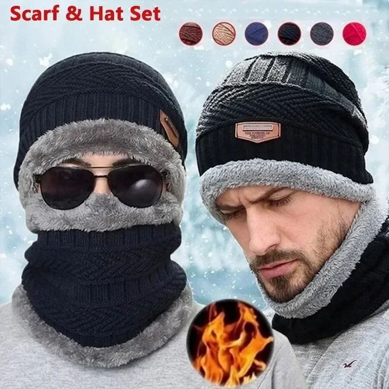 Winter Fleece Beanie Scarf Set for Cold Weather