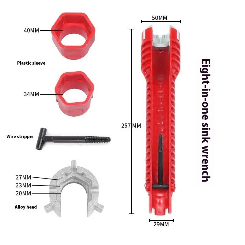 Ultimate Sink Faucet Wrench & Multi-Functional Wrench Plumbing Tool - 14-in-1 Double-Head Repair Set