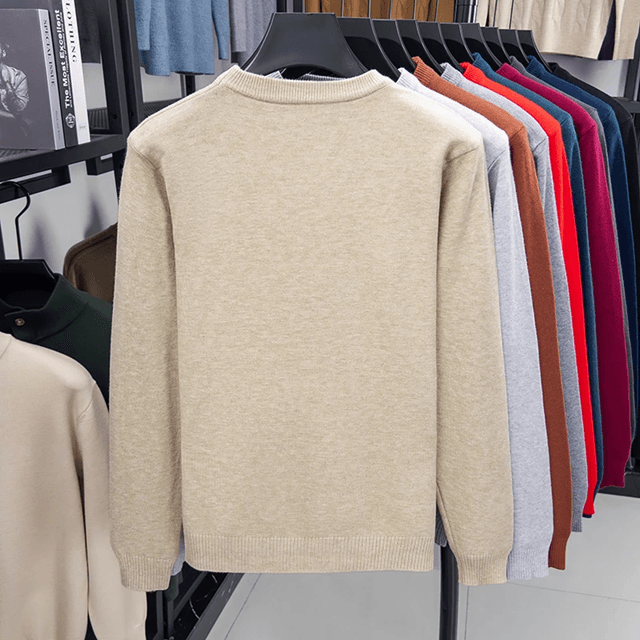 Modern Diamond Knit Crew Neck Sweater Mens Casual Pullover