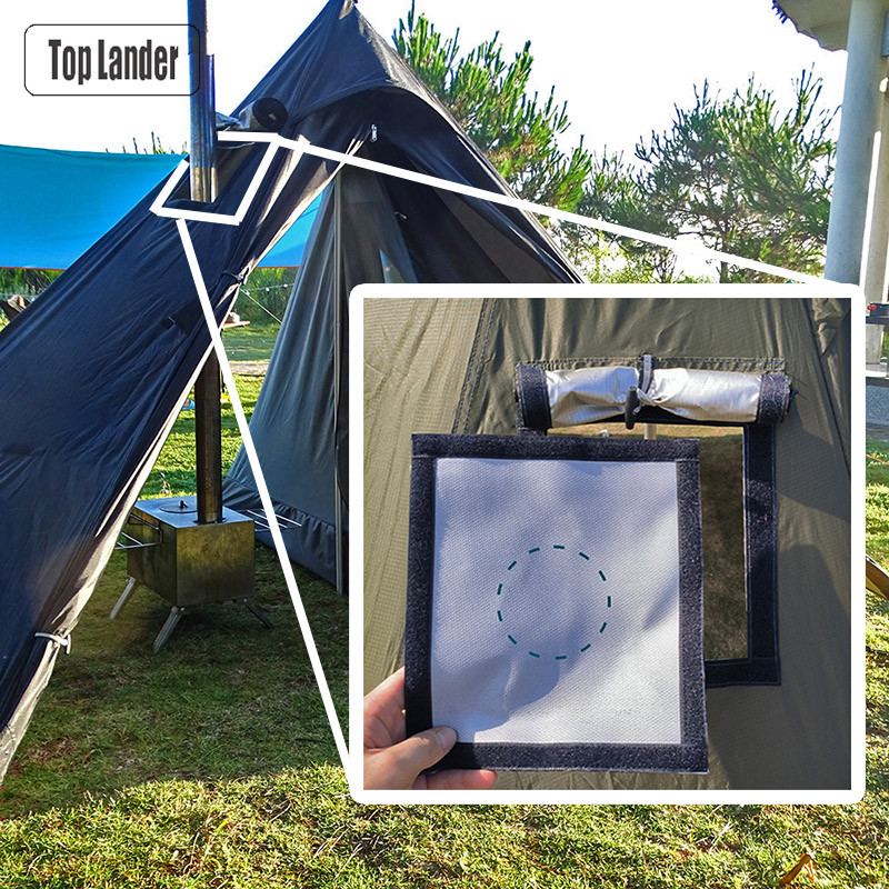 Fire Stove Pipe Vent Protect Ring Hot Tent Stove Jack Anti-Scald Winter Camping Teepee Tipi Accessory