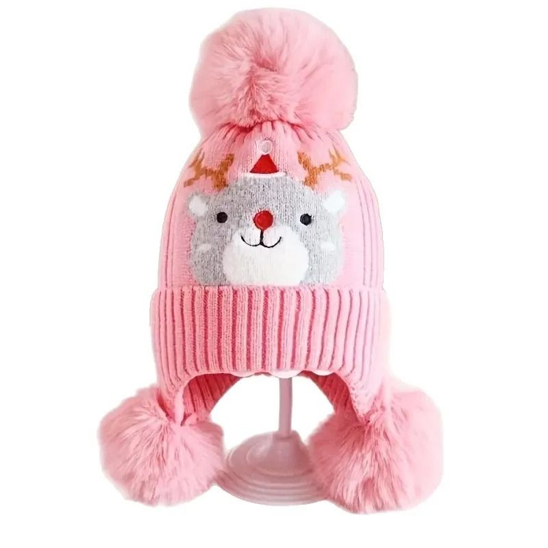 Cervidae-Kinetic Holiday Beanie – Premium Triple-Pompom Christmas Earflap Hat