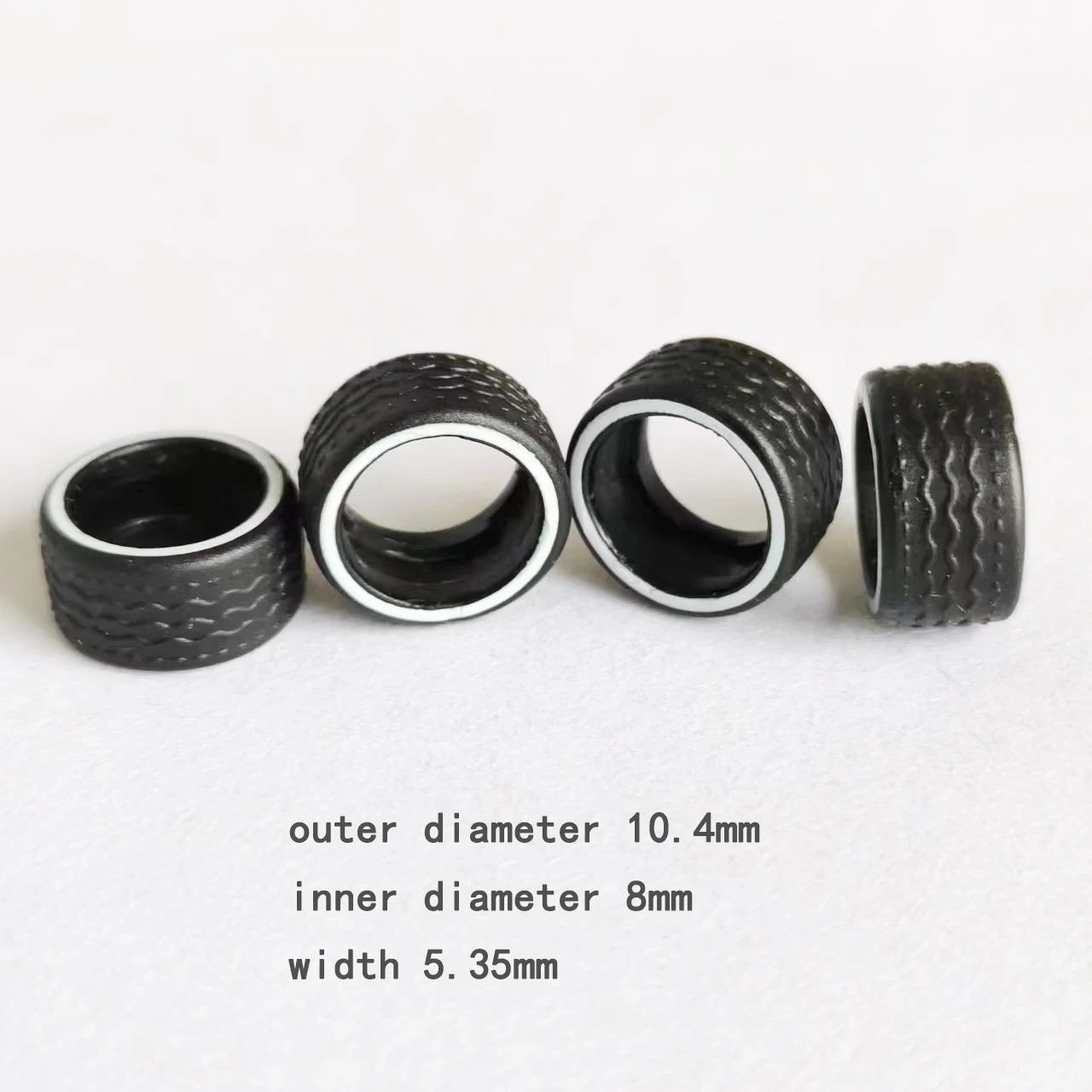 1/64 Model Car Wheels and Removable Rubber Tires Set for Hot Wheels and Matchbox Customs (11.2mm, 10 Sets)