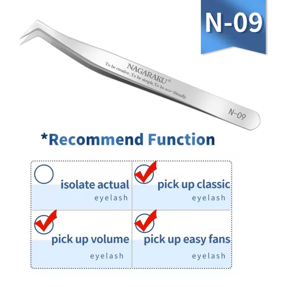 Womens Stainless Steel Eyelash Extension Tweezers