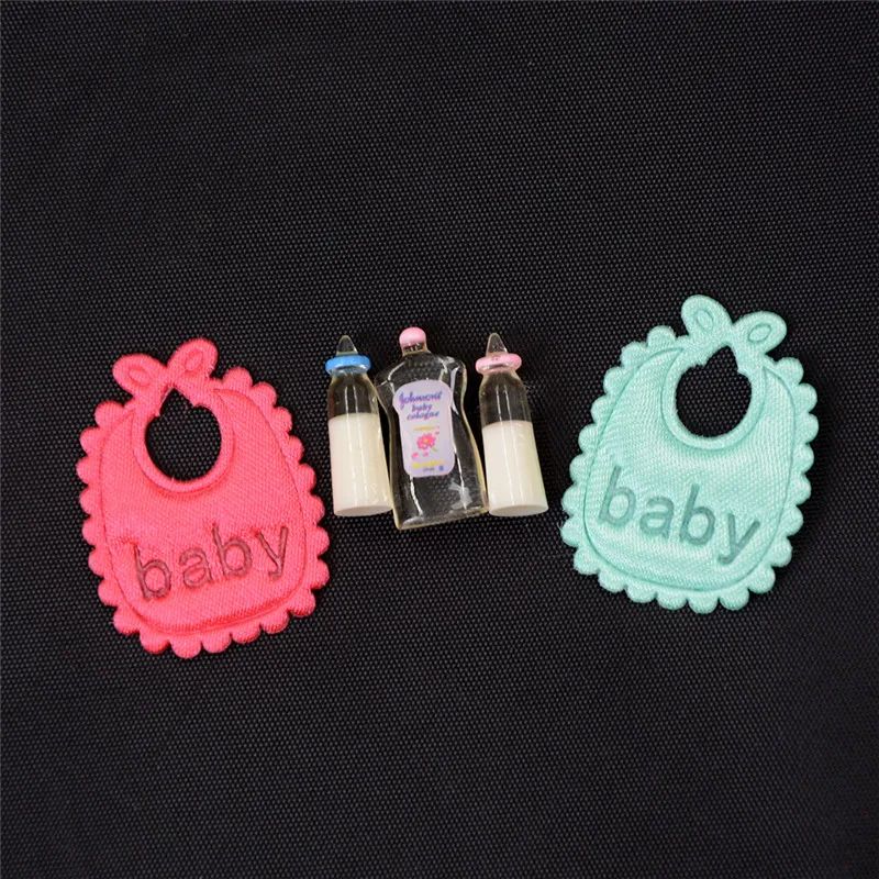 Mini 1 12 Dollhouse Baby Bottle Shampoo and Bibs Set