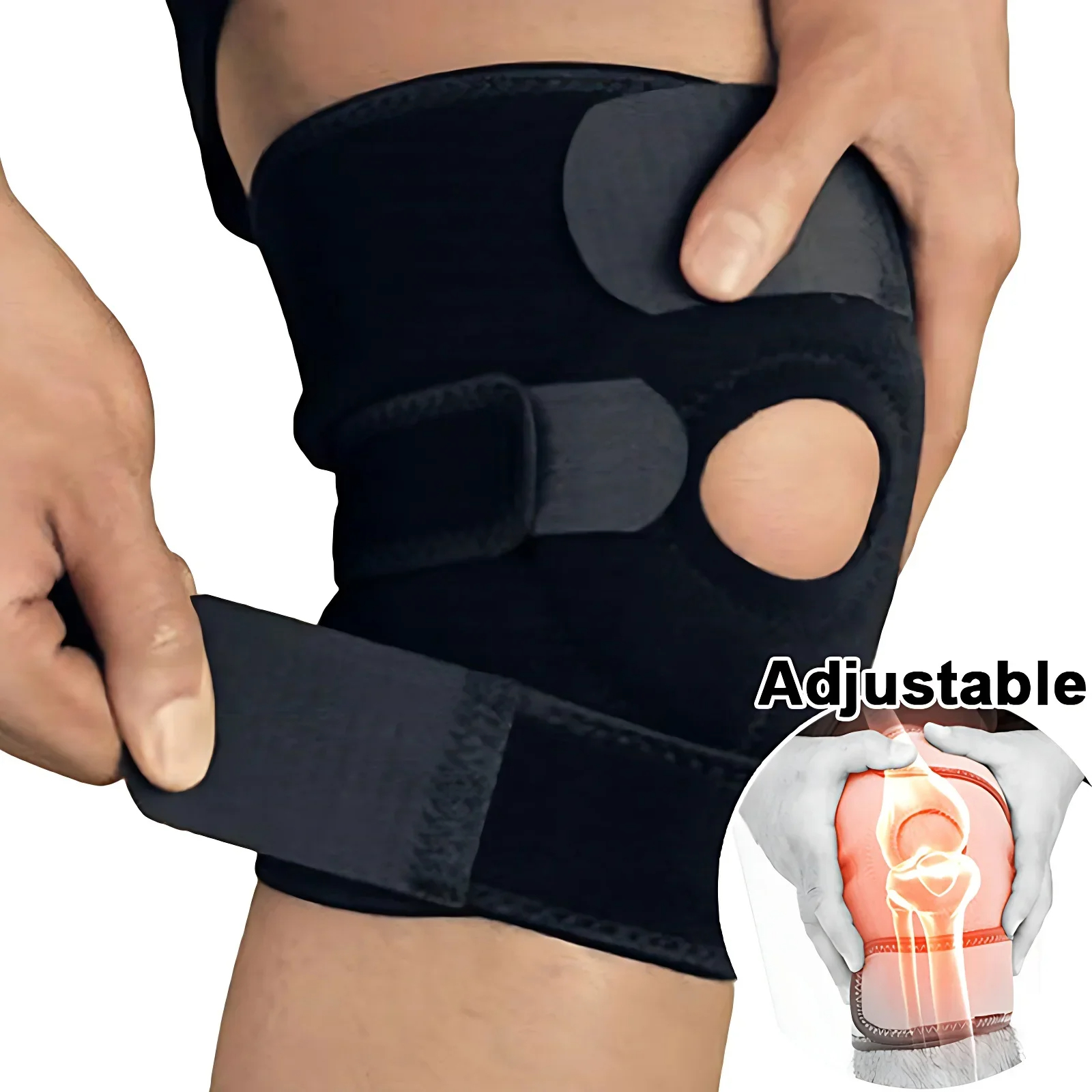 Adjustable Knee Brace Support, 1PC Orthopedic Knee Pad, Joint Pain Relief, Meniscus Ligament, Sport Kneepad Guard