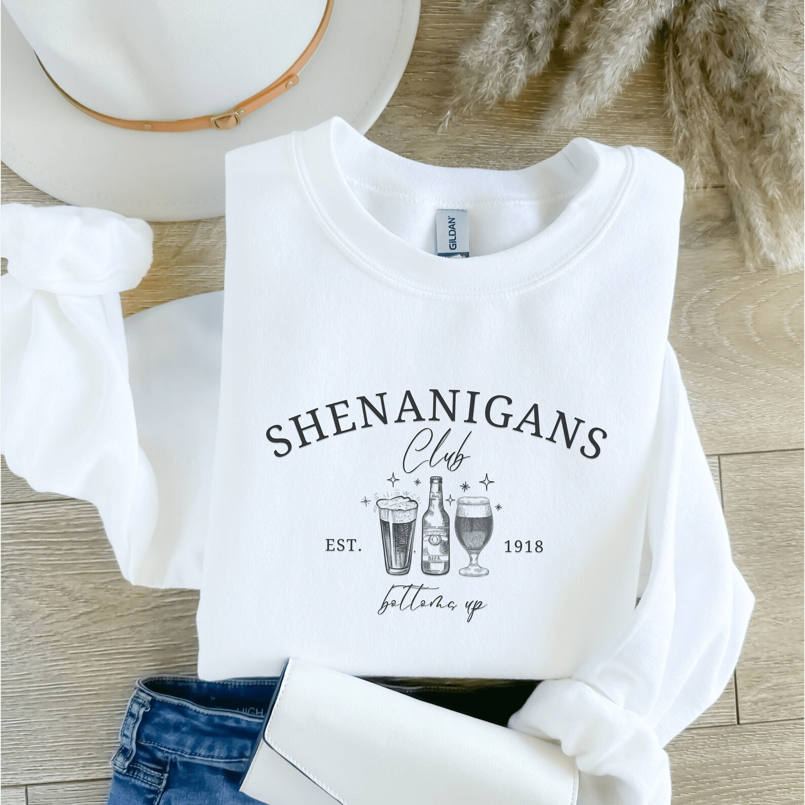 St. Patricks Day Sweatshirt Cute Lucky Shamrock Irish Teacher Crewneck
