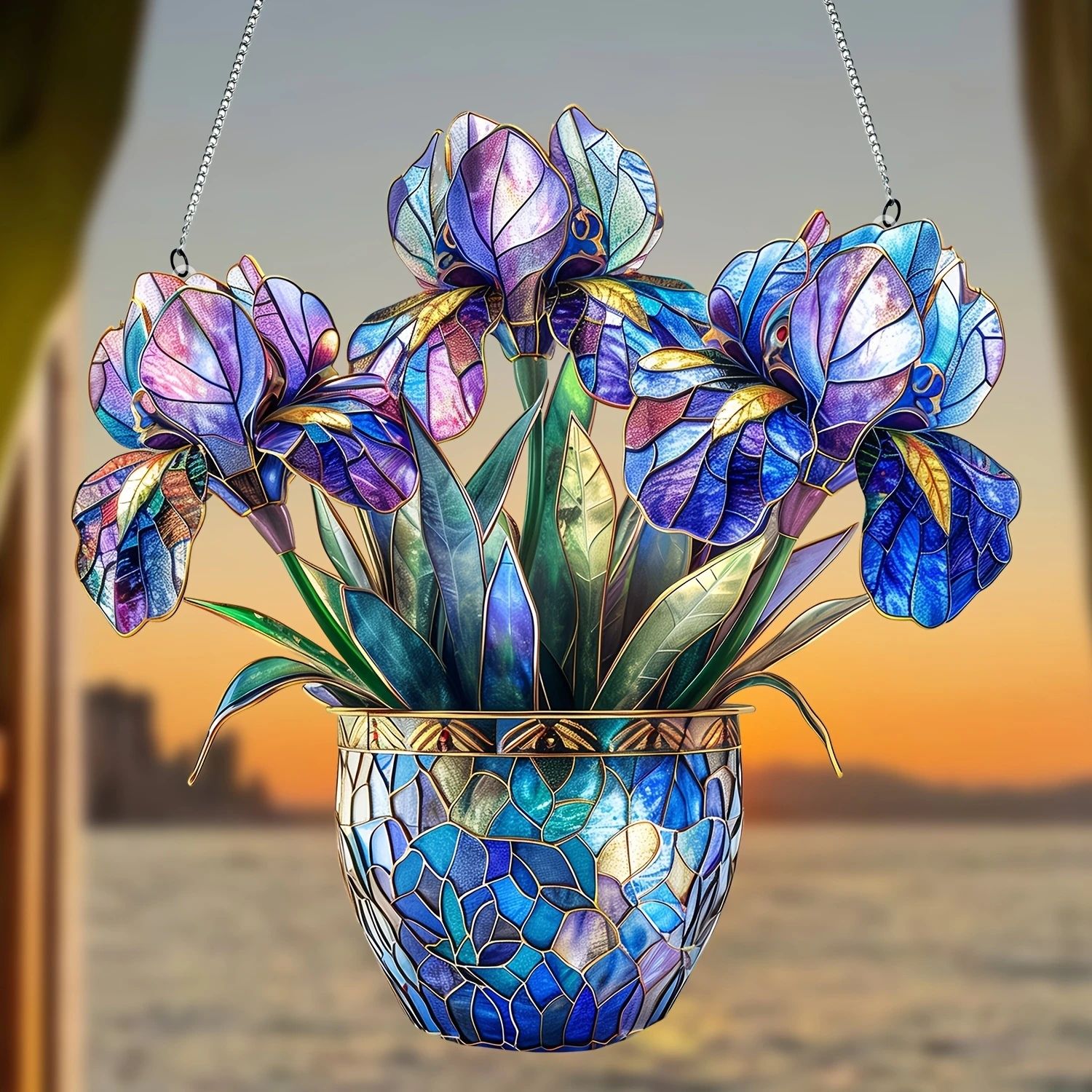 Acrylic Hanging Flower Plant Suncatcher Decor