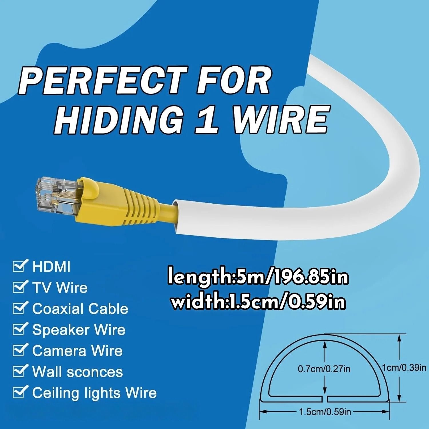 Flexible Self Adhesive Cable Cover Cord Hider for Floors and Walls