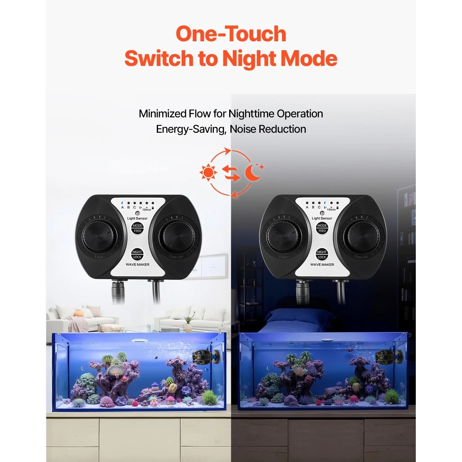Aquarium Wave Maker Pump with Controller Magnetic Base GPH